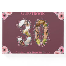 Big 30th Birthday Foto Collage Flower Woman