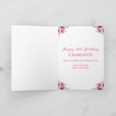 Big 30th Birthday Foto Collage Pink Flower White Kaart (Binnen)