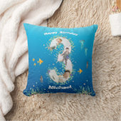 Big 3rd Birthday Foto collage onder het Zee Kussen (Deken)