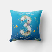 Big 3rd Birthday Foto collage onder het Zee Kussen (Achterkant)