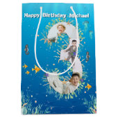 Big 3rd Birthday Foto collage onder het Zee Medium Cadeauzakje (Voorkant)