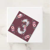 Big 3rd Birthday Girl Foto Collage Pink Flower Bedankjes Labels (In situ)