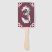 Big 3rd Birthday Girl Foto Collage Pink Flower Handwaaier (Voorkant)