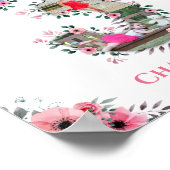 Big 3rd Birthday Girl Foto Collage Pink Flower Poster (Hoek)
