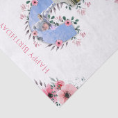 Big 3rd Birthday Girl Foto Collage Pink Flower Tissuepapier (Detail)