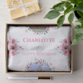 Big 3rd Birthday Girl Foto Collage Pink Flower Tissuepapier (Geschenk)