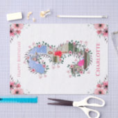 Big 3rd Birthday Girl Foto Collage Pink Flower Tissuepapier (Craft)