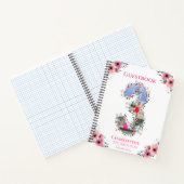 Big 3rd Birthday Girl Foto roze flower Guest Book Notitieboek (Binnen)