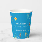 Big 3rd under Zee Birthday Photo Collage Papieren Bekers (Achterkant)