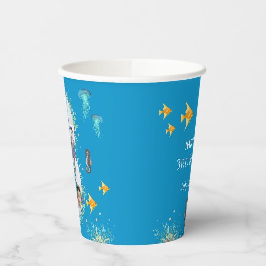 Big 3rd under Zee Birthday Photo Collage Papieren Bekers (Links)