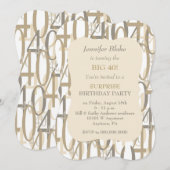 Big 40 Gold Birthday Party Kaart (Voorkant / Achterkant)