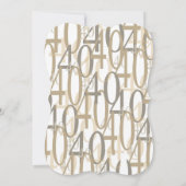 Big 40 Gold Birthday Party Kaart (Achterkant)