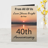 BIG 40e Jubileum van All Love Shines Bright Kaart (Gele Bloem)