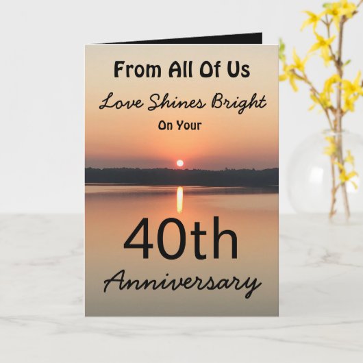 BIG 40e Jubileum van All Love Shines Bright Kaart (Gele Bloem)