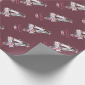 Big 4th Birthday Girl Foto Collage Pink Flower Cadeaupapier (Hoek)