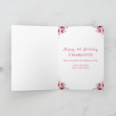 Big 4th Birthday Girl Foto Collage Pink Flower Kaart (Binnen)