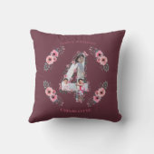 Big 4th Birthday Girl Foto Collage Pink Flower Kussen (Achterkant)