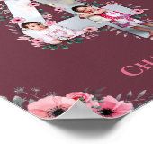 Big 4th Birthday Girl Foto Collage Pink Flower Poster (Hoek)