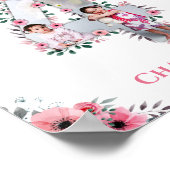 Big 4th Birthday Girl Foto Collage Pink Flower Poster (Hoek)
