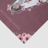 Big 4th Birthday Girl Foto Collage Pink Flower Tissuepapier (Detail)