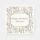 Big 50 gepersonaliseerd verjaardagsfeest servet (Voorkant)