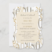 Big 50 Gold Birthday Party Kaart (Voorkant)