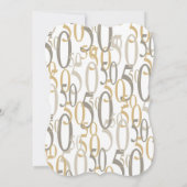 Big 50 Gold Birthday Party Kaart (Achterkant)