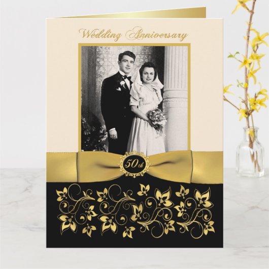 BIG 50e Jubileum Foto Guest Signing Kaart (Gele Bloem)