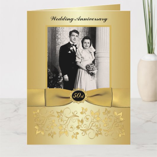 BIG 50ste verjaardag foto handtekeningkaart voor g Kaart (Voorkant)