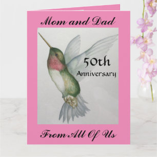 BIG 50th Mom Dad Happy Jubileum van ons allemaal Kaart