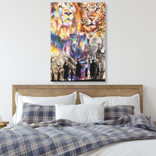 Big 5 - Afrika Canvas Afdruk (Insitu (Slaapkamer))