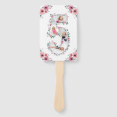 Big 5th Birthday Girl Foto Collage Pink Flower Handwaaier (Voorkant)