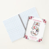 Big 5th Birthday Girl Foto roze flower Guest Book Notitieboek (Binnen)