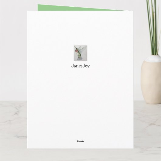 BIG 60th Mama En Papa Happy Jubileum Hummingbird Kaart (Achterkant)