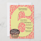 Big 6 Birthday Party Invitation Kaart (Voorkant)