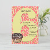 Big 6 Birthday Party Invitation Kaart (Staand voorkant)