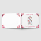 Big 6th Birthday Foto Collage Bloemenmeisje White Gastenboek (Volledig)