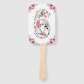 Big 6th Birthday Girl Foto Collage Pink Flower Handwaaier (Voorkant)