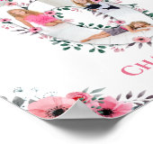 Big 6th Birthday Girl Foto Collage Pink Flower Poster (Hoek)
