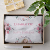 Big 6th Birthday Girl Foto Collage Pink Flower Tissuepapier (Geschenk)