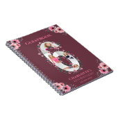 Big 6th Birthday Girl Foto roze flower Guest Book Notitieboek (Rechterzijde)
