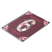 Big 6th Birthday Girl Foto roze flower Guest Book Notitieboek (Linkerzijde)