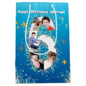 Big 6th Birthday Photo Collage under Zee Medium Cadeauzakje (Voorkant)