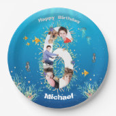 Big 6th Birthday Photo Collage under Zee Papieren Bordje (Voorkant)