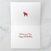 Big 70th Birthday Dala Horse Kaart (Binnen)