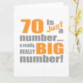 Big 70th Birthday Kaart (Gele Bloem)