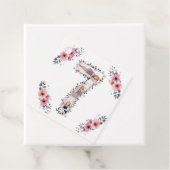 Big 7th Birthday Girl Foto Collage Pink Flower Bedankjes Labels (In situ)