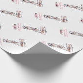 Big 7th Birthday Girl Foto Collage Pink Flower Cadeaupapier (Hoek)