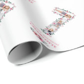 Big 7th Birthday Girl Foto Collage Pink Flower Cadeaupapier (Rol Hoek)