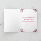 Big 7th Birthday Girl Foto Collage Pink Flower Kaart (Binnen)